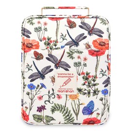 qianshan Pencil Case Holder Slot - Holds 202 Colored Pencils or 136 Gel Pens with Zipper Closure - Large Capacity Pen Organizer for Watercolor Pens or Markers - Perfect for Artist Durk Green Zoo