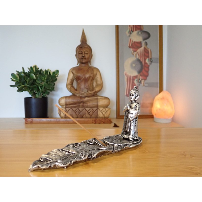 MFunke Buddha Incense Holder with 30 Incense Sticks for Aromatherapy