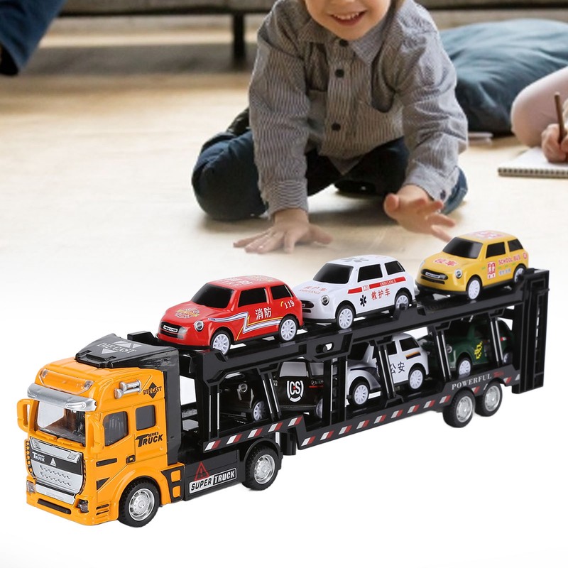 Carrier Truck Toy Model Alloy Detachable Six Car Kids Transport