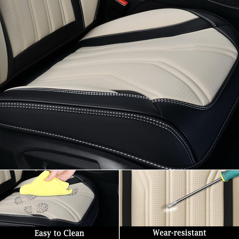 FLORICH Seat Covers for Cars, Waterproof Seat Covers, Leather Car