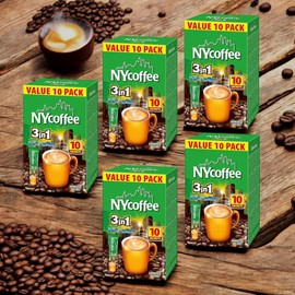 5 Pack x 10 Sachets NY Coffee 3-in-1 IRISH Coffee Drink (Total 50 Sachets) - A perfect blend of coffee, creamer, and sugar