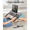 SAIJI Laptop Bed Tray Table, Adjustable PVC Leather Laptop Bed