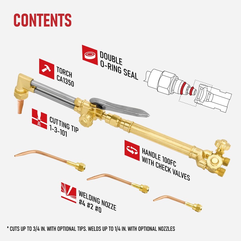 RX WELD Medium Oxy Acetylene Torch Kit, 12 PCS Welding