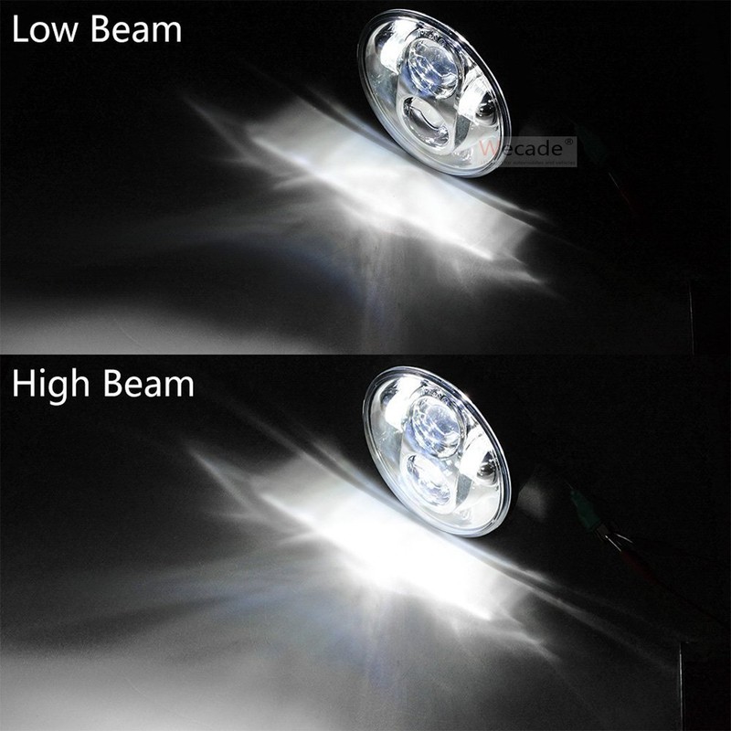 Wecade 5-3/4 5.75 Inch LED Hi/Lo Beam Headlight Motorcycle (chrome)