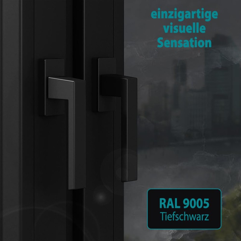 VOOXA Exclusive Aluminium Window Handle | Jet Black RAL9005 (35