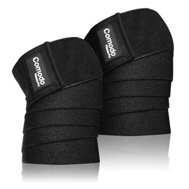COMODO Wraps para Rodilla, Knee Wraps, 1 Par Rodilleras de Compresion, Rodilleras para Gym para Correr, Fitness, Levantar Pesas, Hacer Sentadillas y  
