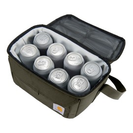 Carhartt - Enfriador de almuerzo con aislamiento de 12 latas y dos compartimentos, caja de almuerzo duradera totalmente aislada, doble compartimento (teja)