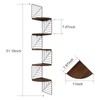 Love-KANKEI Corner Shelf Wall Mount of 5 Tier, Rustic Wood