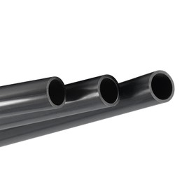 TA-VIGOR 3Pcs 15.5mm ID 20mm OD PVC Rigid Round Pipe, 0.5M Length Plastic Tube, High Impact Straight Duct Channel for DIY Decoration, Water Cooling System, Fish Tank, Decoration, Cable Sleeve, Black