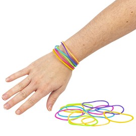 Shop ZoomBee 144 Pack Jelly Bracelets – Assorted Bright Neon Colors, Soft Stretchy Wristbands for Party Favors, Classroom Rewards, Carnival Prizes, Birthday Gift Bags, School Events