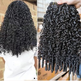 Burmese Currly Hair Bundle 100% Human Hair Ready to Ship Natural Tight Curlys for Black Queenscolor: burmese curly, Stretched Length: 10 Inches