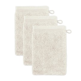 Möve Superwuschel Wash Mitt 15 x 20 cm 100% Cotton Natural Set of 3