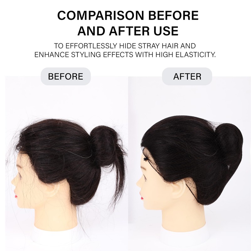 Invisible Elastic Hair Nets with Bobby Pins for Ballerina Buns
