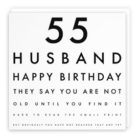 Hunts England - Husband 55th Funny Birthday Card - 55 Husband - Happy Birthday - Fun Birthday Card - Letters Collection