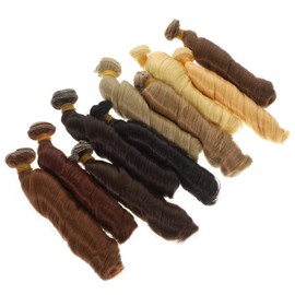Ipetboom Doll Hair Wig Supplies 10pcs Curly Wefts for Dolls Hair Accessories Braiding