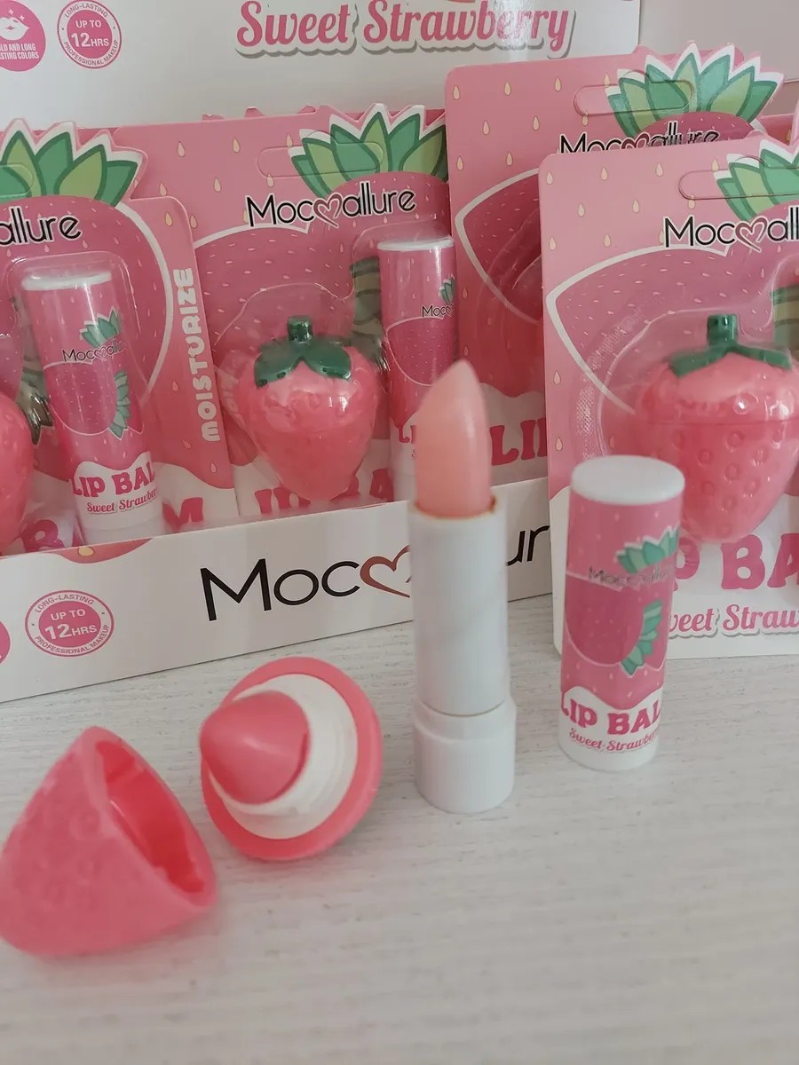 Balsamo Labio Fresa Kawai Mayoreo 5 Set Hidratacion Profunda