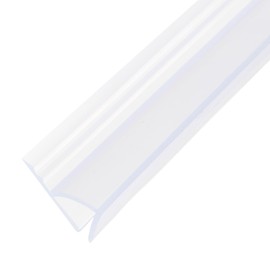 uxcell Shower Door Side Seal, WidenH-Type Shower Door Sweep for 1/4" Glass 86.5" Long Silicone Frameless Glass Door Seal Strip, Stop Shower Leaks, Clear