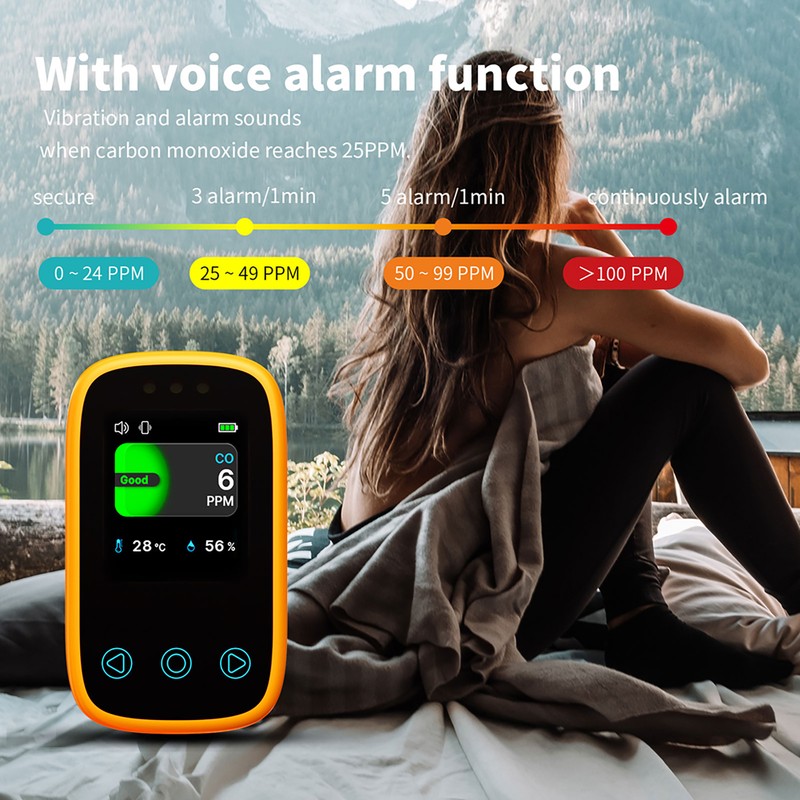 3in1 Air Quality Tester CO Temperature Humidity Detector NDIR Sensor