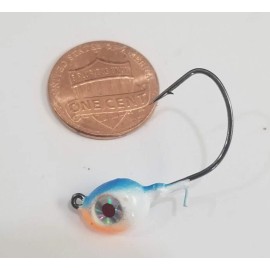 Stone Cold Fishing Tackle 1/8 Ounce Crappie Jig Bait Holder Minnow BIG eYe Walleye Panfish Perch - Fire Tiger