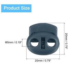 QUARKZMAN 40 Stück 5mm Kunststoff-Kordelverschlüsse Doppel-Loch Feder-Schieber Knebelclip Endstück Stopper Befestigung für Schnüre Paracord Schnürsenkel, Marineblau