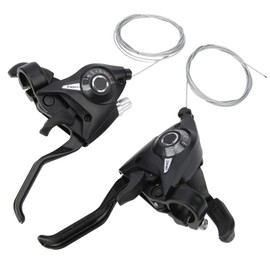 Bicycle Brake Levers Shifter, 1Pair 3x7 21 Speed Mountain Bike Shifter tri gg er Left Right Brake Lever Shifter Kits with Gear Indicator and Shifter Cable Brake Shifter Levers