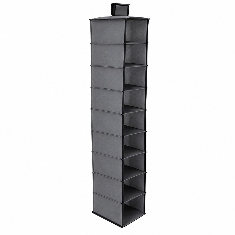 10-Layer Hanging Shoe Organizer for Closet Storage – Collapsible Polyester