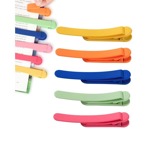 MYGLOAR 5er-Pack automatische Lesezeichen, Kinderlesezeichen, Lesezeichen, Papierlesezeichen, Lesezubehör, Silikon-Lesezeichen, Lesezeichenhalter,
