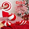 Yuntau 5 Pcs Christmas Candy Cane Throw Pillows Red and