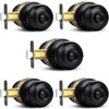 Sopoby Privacy Door Knob, 5 Pack Matte Black Round Keyless
