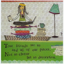 Curly Girl - Greeting Card - True friends see us and all of our pieces ...