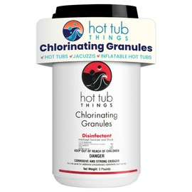 Hot Tub Things Chlorine Granules for Hot Tub & Spa, Quick-Dissolving Chlorinating Concentrate Disinfectant & Oxidizer, Pool Sanitizer & Shock Treatment for Clean Water, Sodium Dichlor Powder, 5 lbs