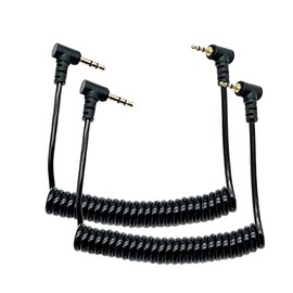 LiKuCo Coild 2.5mm to 3.5mm Audio Cable, 2.5mm Male to 3.5mm 1/8inch Male 90 Degree Double Angled TRS Stereo Audio Headphone Aux Coiled Cord Cable (2Pack)