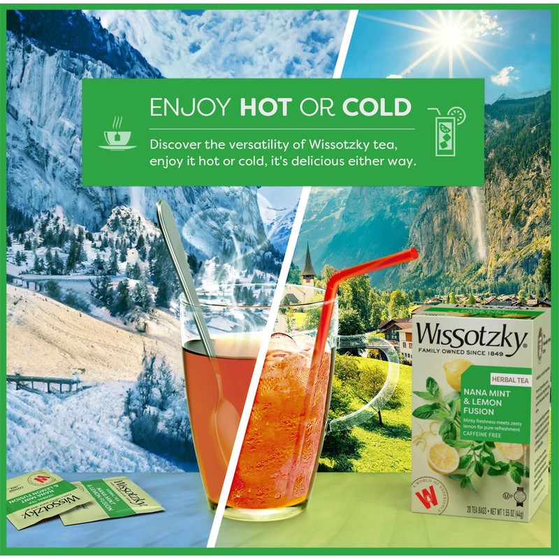 Wissotzky Nana Mint & Lemon Fusion Tea, 20 Tea Bags