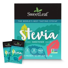 SweetLeaf Stevia Powder Packets - Zero Calorie Sweetener with Stevia Leaf Extract, No Artificial Sweetener Additive, Sugar Free, Keto Friendly, Non GMO, Gluten Free - 35 Packets (Pack of 1)