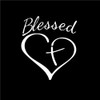 GS Blessed Cross and Heart Christian Vinyl Decal Sticker -