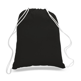(36 Pack) Set of 36 Durable Cotton Drawstring Tote Bags (Black)