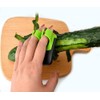2pc Ergonomic Kitchen Vegetable Peeler, Green and Grey, Rubber Finger
