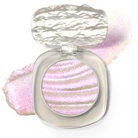 HOSAILY Chameleon Holographic Highlighter Palette, Multichrome Cream Multi-use Eyeshadow Shifting Sparkling Color Shifting Inner Corner Eye Highlighter Brightener for Mermaid Makeup&03 Pink Purple