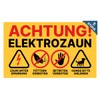 Pasture fence sign, warning sign, electric fence, feeding prohibited and