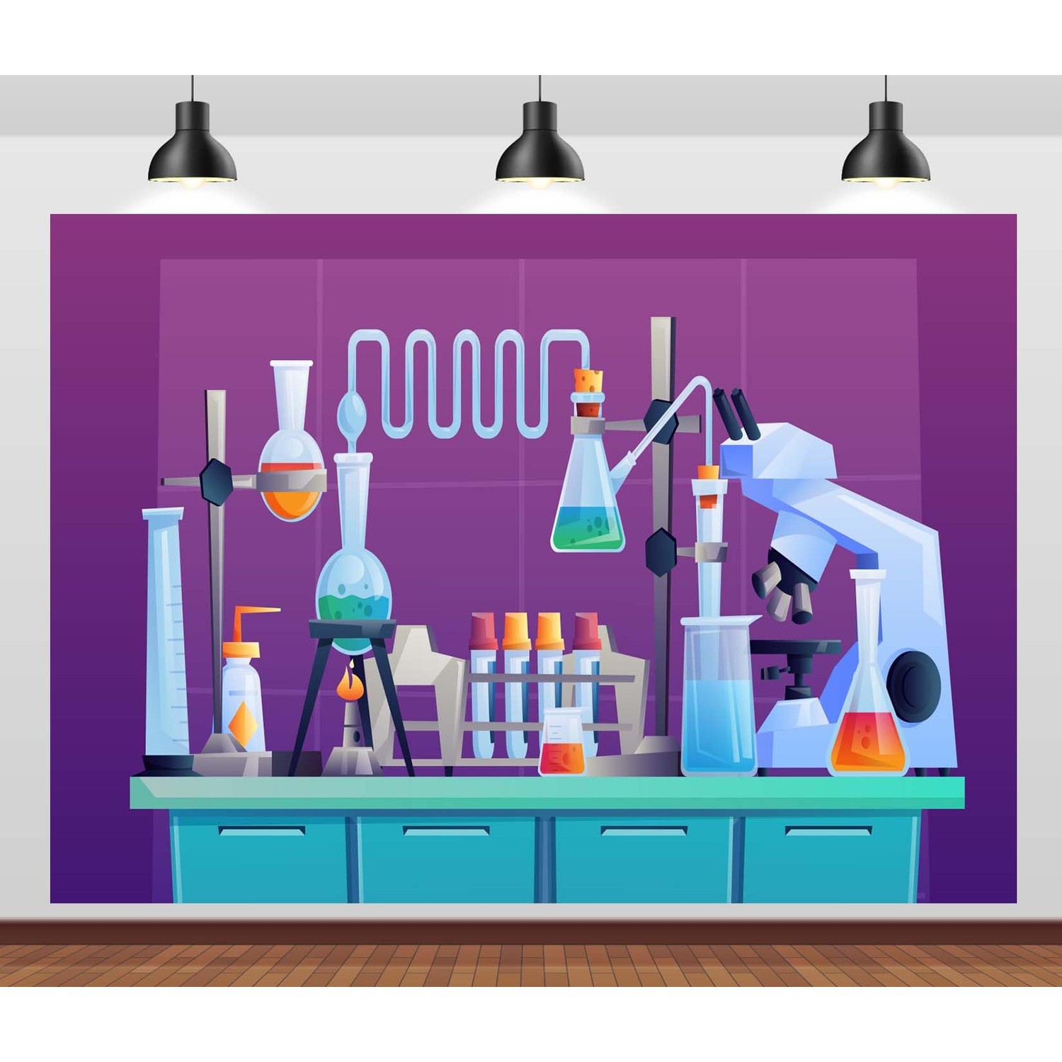 CORFOTO 7x5ft Chemical Science Birthday Party Backdrop Chemistry ...
