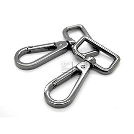 CRAFTMEMORE 2PCS 1 Inch Push Gate Snap Hooks Metal Swivel Lobster Claw Clasp Purse Hardware SC21 (Gunmetal)