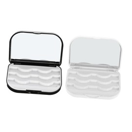 NOLITOY 2 Pcs Eyelash Storage Box Artificial Eyelash Case Eyelash Extension False Eyelashes Magnetic Travel Eyelash Curler Eyelash Holder Case False Lash Storage Container Plastic