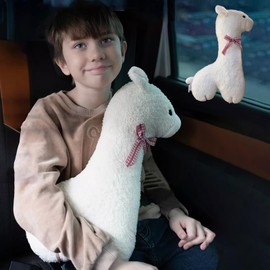 Seat Belt Cover. Child Seat. Seat Belts Pillow. Shoulder Pads. Seat Belts for Kids. Child Seat Cover. Car Accessories. Child Seat Cushion. Children's Plush. Cute Travel Gift Present (White Alpaca