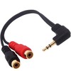 tunghey 2Pack Right Angle 3.5mm to 2RCA Adapter Cable, Gold