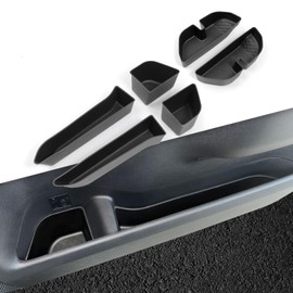 smabee 6PCS Front Rear Door Organizer Insert for 2024 2025 2026 Toyota Land Cruiser Prado 250 J250 LC250 Accessories TPE Door Side Storage Box Interior Black