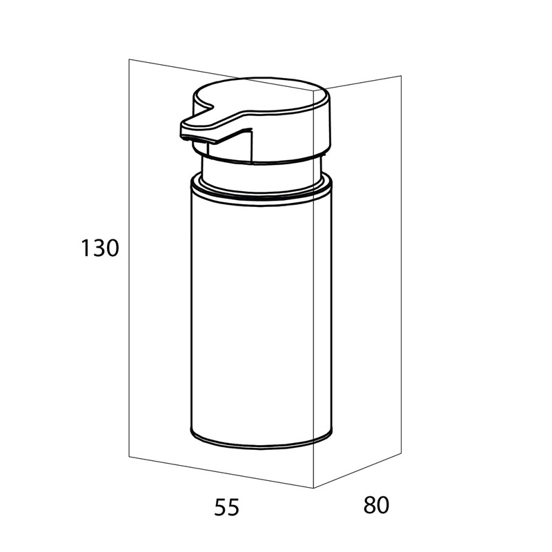 Tiger Noon Soap Dispenser Freestanding, Black, 5.5 x 13 x