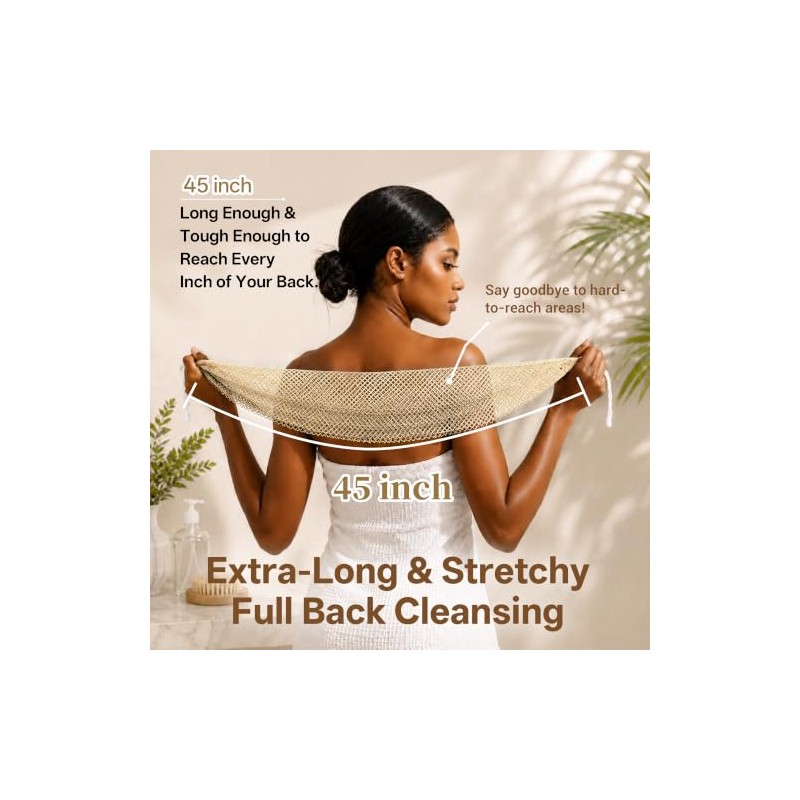 Esponja de red africana para la ducha, 2 esponjas exfoliantes