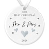 "First Christmas as Mr & Mrs" - Ceramic Bauble Ornament: