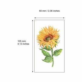 SanerLian Sunflowers Temporary Tattoo Sticker Waterproof Yellow Watercolor Women Girls Hand Arm Shoulder Body Art 10.5X6cm Set of 24 (SF206)