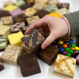 Valley Fudge, Dark Chocolate Caramel Sea Salt, Fresh Artisan Fudge, Real Butter, Gourmet Candy, One Pound Package